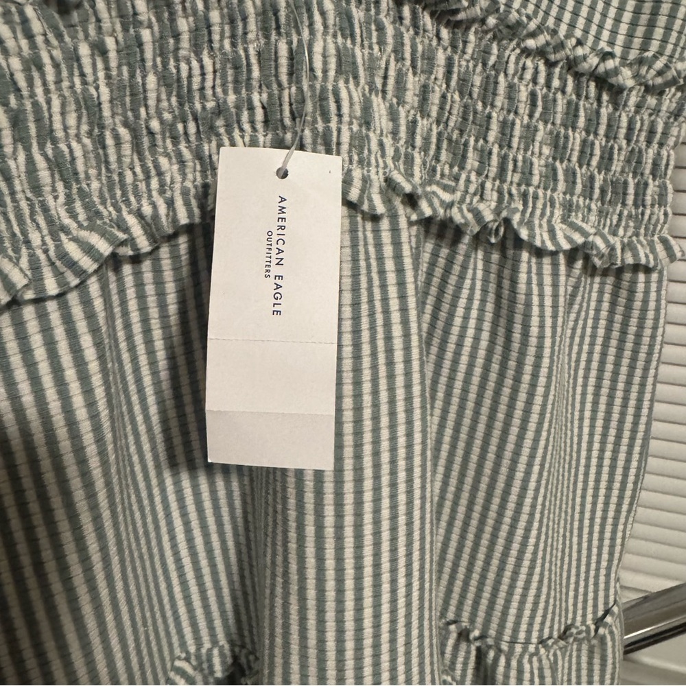 New with tags American Eagle Outfitters Green and white stripped Dress - Picture 4 of 8